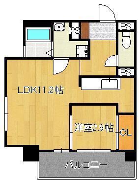 アベニュー黒崎(1LDK/2階)の間取り写真