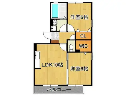 ノートル アージュ ブラン(2LDK/3階)の間取り写真