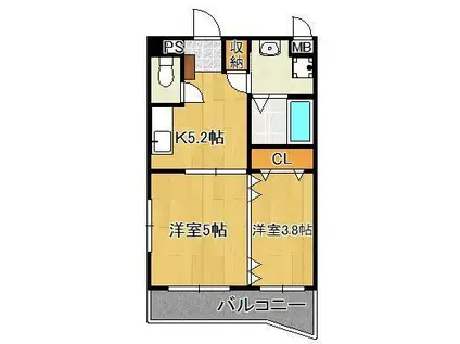 フリーアメニティAOYAMA(2K/1階)の間取り写真