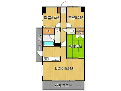 ルネックスⅡ(3LDK/4階)の間取り写真