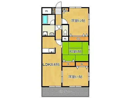 ルネックスⅡ(3LDK/8階)の間取り写真