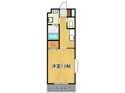 アヴェニールエフ(1K/2階)の間取り写真