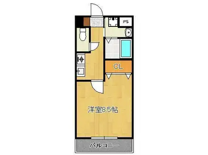 グランド・コスモ(1K/2階)の間取り写真