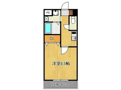 グランド・コスモ(1K/4階)の間取り写真