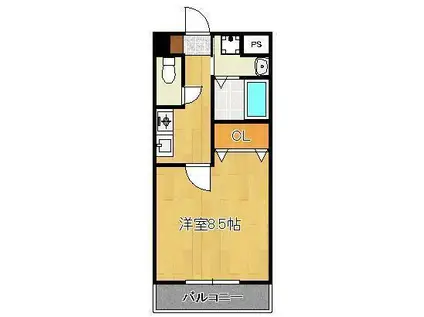 グランド・コスモ(1K/9階)の間取り写真