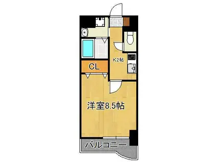 グランド・コスモ(1K/9階)の間取り写真