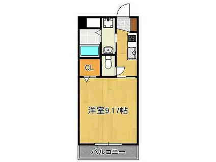 セレスタイト黒崎(1K/4階)の間取り写真