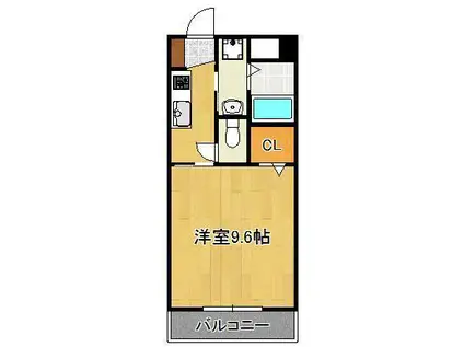 セレスタイト黒崎(1K/6階)の間取り写真