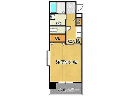 セレスタイト黒崎(1K/7階)の間取り写真