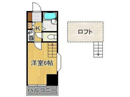ロイヤルシャトー黒崎(1K/2階)の間取り写真