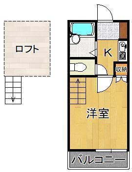 ロイヤルシャトー黒崎(1K/3階)の間取り写真