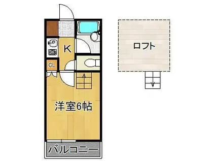 ロイヤルシャトー黒崎(1K/5階)の間取り写真