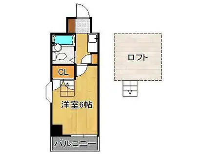 ロイヤルシャトー黒崎(ワンルーム/5階)の間取り写真