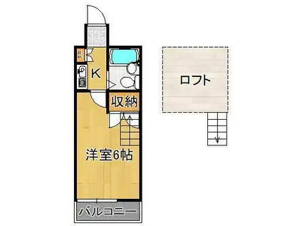 ロイヤルシャトー黒崎(1K/7階)の間取り写真