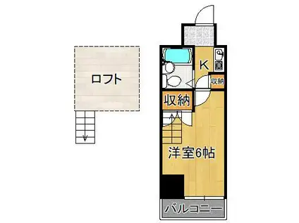 ロイヤルシャトー黒崎(1K/8階)の間取り写真