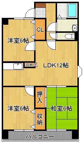 アビタシオン・オキ(3LDK/5階)の間取り写真