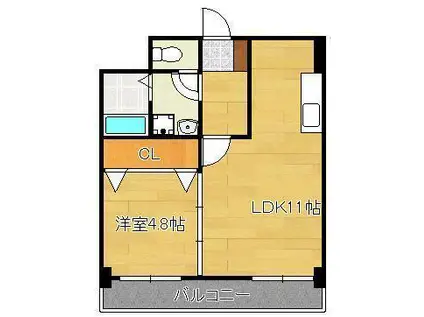 ETRANGE(1LDK/6階)の間取り写真