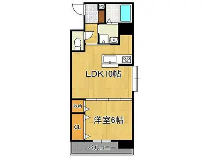 グレイスガーデン岬の山(1LDK/2階)の間取り写真