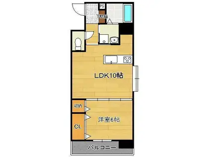 グレイスガーデン岬の山(1LDK/5階)の間取り写真