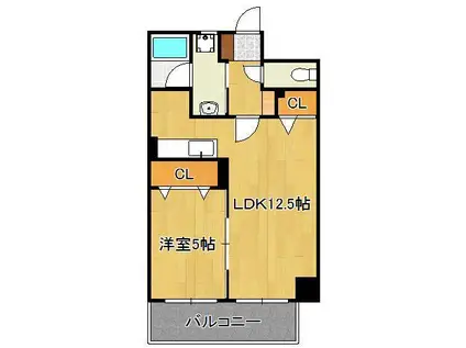 アヴァンセ陣原駅前(1LDK/3階)の間取り写真