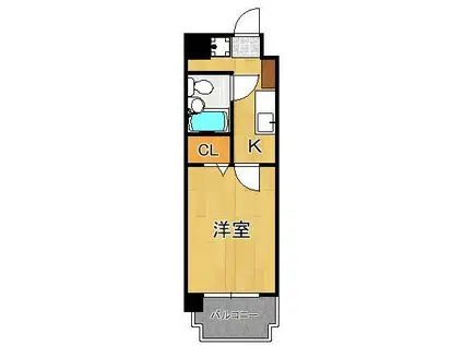 ラ・レジダンス・ド・サントゥール(1K/3階)の間取り写真