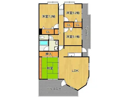 ドゥマテール穴生513(4LDK/5階)の間取り写真