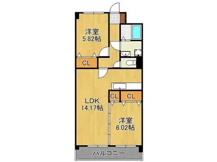 メディアパーク(2LDK/4階)の間取り写真