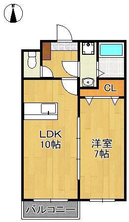ランドコア田町(1LDK/2階)の間取り写真