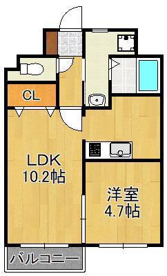 T-FLAT58(1LDK/5階)の間取り写真