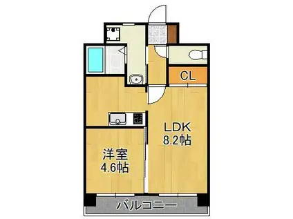 T-FLAT58(1LDK/6階)の間取り写真