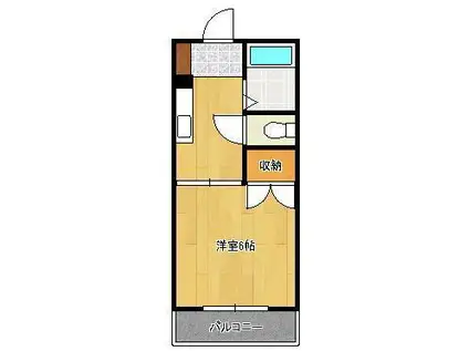 シャトレー南八千代(1K/1階)の間取り写真