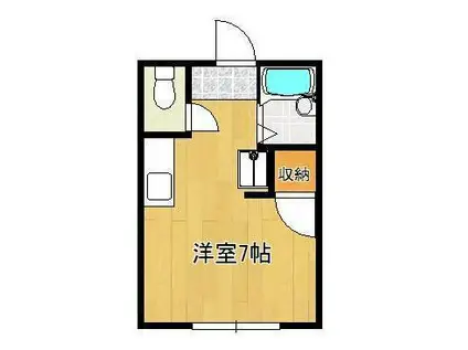 テラフィオーレ(ワンルーム/2階)の間取り写真