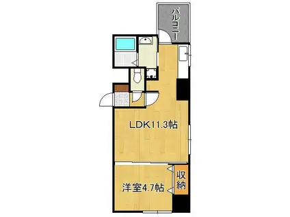 ブリッジサイド43(1LDK/5階)の間取り写真