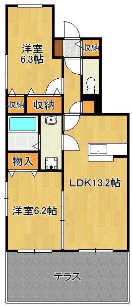 LEGACY-1(2LDK/1階)の間取り写真