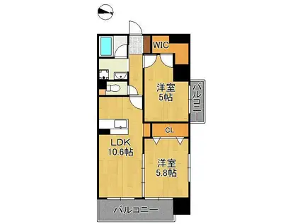 WIN黒崎(2LDK/2階)の間取り写真