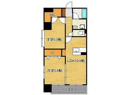 WIN黒崎(2LDK/2階)の間取り写真