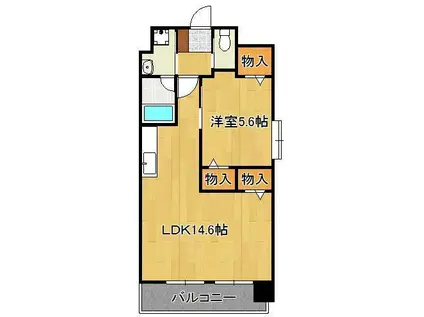 グランドツイン黒崎(1LDK/12階)の間取り写真
