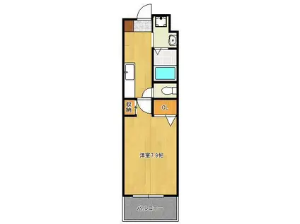 グランドツイン黒崎(1K/13階)の間取り写真