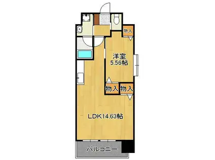 グランドツイン黒崎(1LDK/3階)の間取り写真