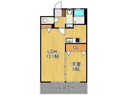 THE SQUARE・KOBAI PREMIUM(1LDK/7階)の間取り写真