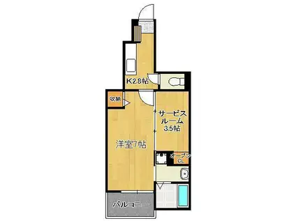 グラースメゾン(1K/1階)の間取り写真