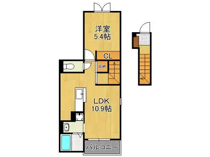 フレシール黒崎(1LDK/2階)の間取り写真
