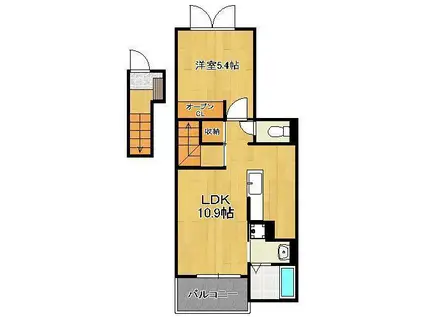 フレシール黒崎(1LDK/2階)の間取り写真