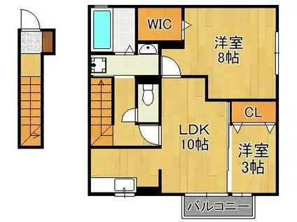 セジュールS・A(2LDK/2階)の間取り写真