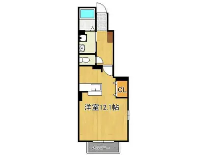 フォレストビューS(ワンルーム/1階)の間取り写真