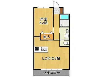 キャトルセゾン(1LDK/3階)の間取り写真