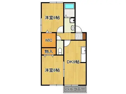 グリーンヒルズ宮前(2DK/1階)の間取り写真