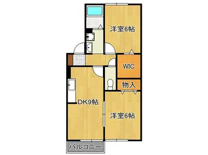 グリーンヒルズ宮前(2DK/2階)の間取り写真