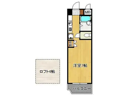 タニックス黒崎(ワンルーム/2階)の間取り写真