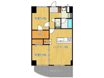 愛暮利伊フォーチュン北湊Ⅰ(2LDK/2階)の間取り写真